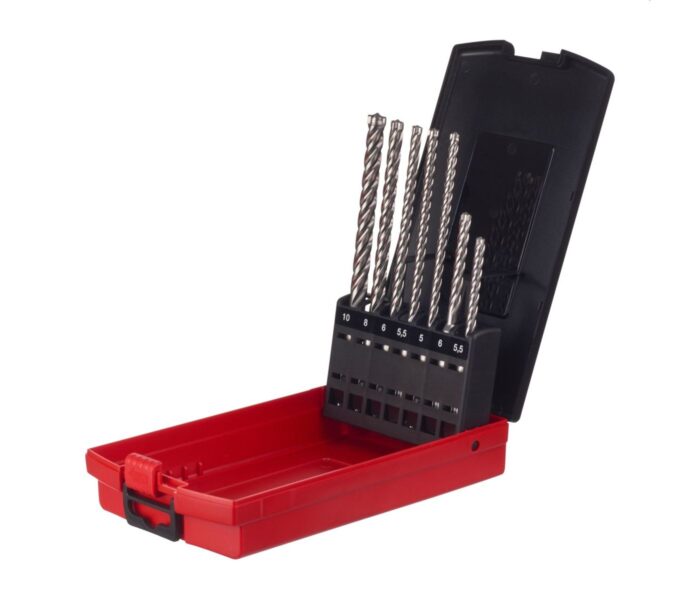 5/6 x 115mm, 6/8/8/10 x 165 mm, 12 x 160 mm Hammerbohrer MX4 SDS-Plus Kassette 7-teilig - immagine 1