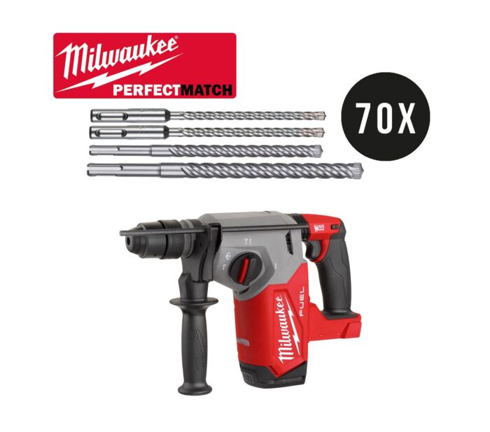 Milwaukee 71-teilig 70 SDS-Plus MX4 Bohrer + Bohrhammer M18FHX-0X – Bild 1