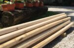 Gedrechselte Kastanienstange Durchmesser 10 cm