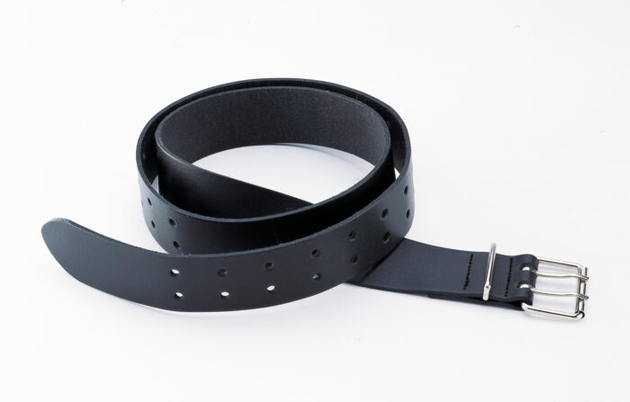 Cintura in pelle, nera - immagine 1